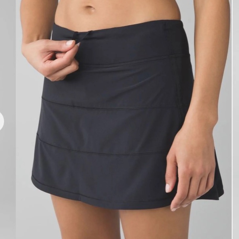 Lululemon 8 Tall Pace Rival black mid-rise skirt loungewear athleisure gorpcore - Picture 2 of 12
